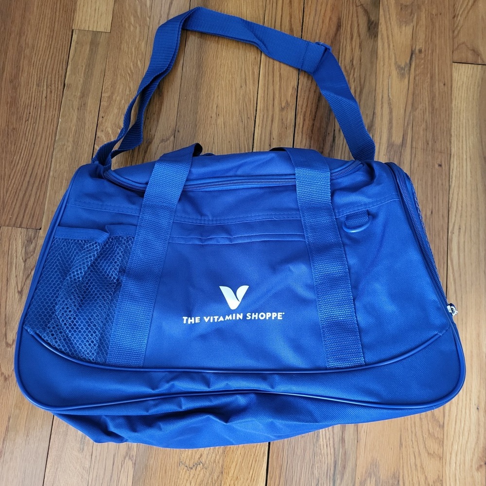Vitamin Shoppe Duffle Gym Adjustable Strap Bag Blue‎ Travel